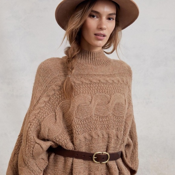 Anthropology Cable Knit Poncho - Picture 5 of 6